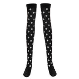 Maxbell Women Halloween Thigh High Long Stockings Over Knee Costume White Dot