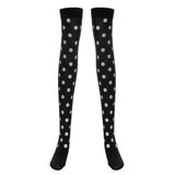 Maxbell Women Halloween Thigh High Long Stockings Over Knee Costume White Dot