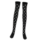 Maxbell Women Halloween Thigh High Long Stockings Over Knee Costume White Dot