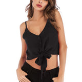 Maxbell Sleeveless Tank Tops Vest Casual V Neck Blouse Camisole for Summer  Black M
