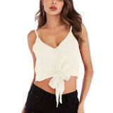 Maxbell Sleeveless Tank Tops Vest Casual V Neck Blouse Camisole for Summer  White M