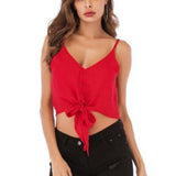 Maxbell Sleeveless Tank Tops Vest Casual V Neck Blouse Camisole for Summer  Red M