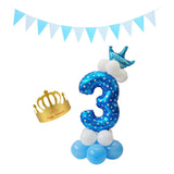 Maxbell Aluminium Foil column stand number balloon hat banner wedding party decors 3