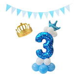 Maxbell Aluminium Foil column stand number balloon hat banner wedding party decors 3