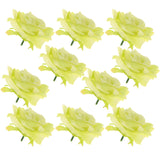 10x Silk Rose Flower Heads Artificial Flowers for Wedding Decor Green