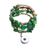 Maxbell Women Lady Bohemia Wind Beaded Multilayer Hand Stone Bracelet Jewelry green