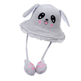 Maxbell Baby Cartoon Summer Beach Sun Visor Hat Jumping Rabbit Hat for Kids Gray