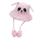 Maxbell Baby Cartoon Summer Beach Sun Visor Hat Jumping Rabbit Hat for Kids Pink