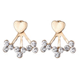 Maxbell Fashion Gold Crystal Zircon Stud Earrings Heart Women Wedding Party Jewelry