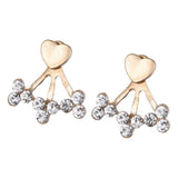 Maxbell Fashion Gold Crystal Zircon Stud Earrings Heart Women Wedding Party Jewelry