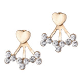 Maxbell Fashion Gold Crystal Zircon Stud Earrings Heart Women Wedding Party Jewelry