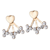 Maxbell Fashion Gold Crystal Zircon Stud Earrings Heart Women Wedding Party Jewelry