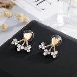 Maxbell Fashion Gold Crystal Zircon Stud Earrings Heart Women Wedding Party Jewelry