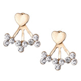 Maxbell Fashion Gold Crystal Zircon Stud Earrings Heart Women Wedding Party Jewelry