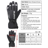 Maxbell Waterproof Cycling Glove Winter Sports Ski Snowboard Snow Glove Mitts L