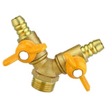 Maxbell Hose Splitter Brass Shut-Off Y Valve Gas Pipe Fitting