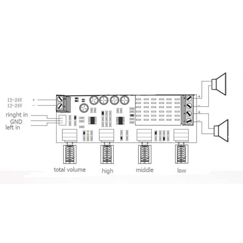 Maxbell TPA3116D2 Audio Power 12-24V 2-channel Stereo 2X80W Digital Amplifier Board