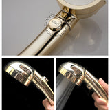 Maxbell High Pressure Shower Head 3-Gear Handheld Bathing Sprayer Gold