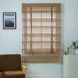 Maxbell Tie-Up Shade Lace Voile Curtain Cafe Net Curtains for Kitchen Coffee_L