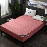 Maxbell Waterproof Cotton Bedding Fitted Sheet/Bed Cover  Light Red_180x200cm