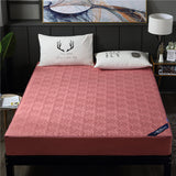 Maxbell Waterproof Cotton Bedding Fitted Sheet/Bed Cover  Light Red_150x200cm