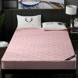 Maxbell Waterproof Cotton Bedding Fitted Sheet/Bed Cover  Light Pink_180x200cm