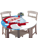 Maxbell Round Christmas Table Cover Cloth for 120cm Kitchen Tables Santa