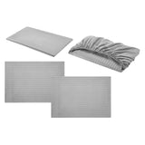 Maxbell 4 Pieces Bedding Set Bed Sheet Cover Fitted Sheets Pillow Shams Light Grey