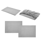 Maxbell 4 Pieces Bedding Set Bed Sheet Cover Fitted Sheets Pillow Shams Light Grey