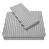 Maxbell 4 Pieces Bedding Set Bed Sheet Cover Fitted Sheets Pillow Shams Light Grey