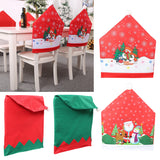 Maxbell Christmas Chair Cover Santa Hat Chair Slipcover Non-woven Cloth Style_1