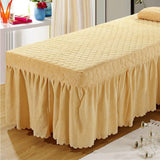 Maxbell Thicken Spa Bed Valance Sheet Cover with Face Breath Hole  Light Brown