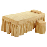 Maxbell Thicken Spa Bed Valance Sheet Cover with Face Breath Hole  Light Brown