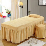 Maxbell Thicken Spa Bed Valance Sheet Cover with Face Breath Hole  Light Brown