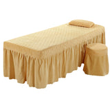 Maxbell Thicken Spa Bed Valance Sheet Cover with Face Breath Hole  Light Brown