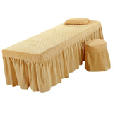 Maxbell Thicken Spa Bed Valance Sheet Cover with Face Breath Hole  Light Brown