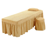 Maxbell Thicken Spa Bed Valance Sheet Cover with Face Breath Hole  Light Brown