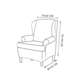 Maxbell Stretch Wing Back Chair Cover 2-Piece Wingback Sofa Slipcover Coffee