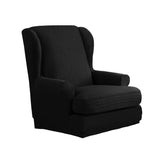 Maxbell Stretch Wing Back Chair Cover 2-Piece Wingback Sofa Slipcover Black