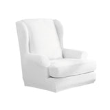 Maxbell Stretch Wing Back Chair Cover 2-Piece Wingback Sofa Slipcover White