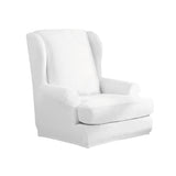 Maxbell Stretch Wing Back Chair Cover 2-Piece Wingback Sofa Slipcover White