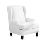 Maxbell Stretch Wing Back Chair Cover 2-Piece Wingback Sofa Slipcover White