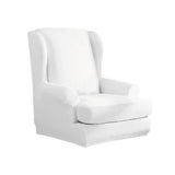 Maxbell Stretch Wing Back Chair Cover 2-Piece Wingback Sofa Slipcover White