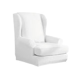 Maxbell Stretch Wing Back Chair Cover 2-Piece Wingback Sofa Slipcover White