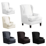 Maxbell Stretch Wing Back Chair Cover 2-Piece Wingback Sofa Slipcover White