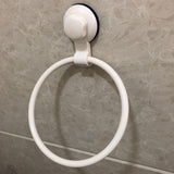 Maxbell Bathroom Vacuum Suction Cup Towel Ring Round Holder Stand No Nail Durable