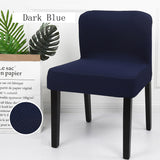 Maxbell Short Low Back Stretch Dining Chair Cover Bar Stool Seat Slipcover Dark Blue