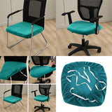 Velvet Stretch Chair Seat Cover Protector Office Chair Slipcover Lake Blue