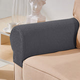 Maxbell 2 Pieces Non-slip Stretch Furniture Sofa Armrest Cover Protector Gray