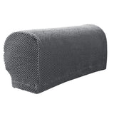 Maxbell 2 Pieces Non-slip Stretch Furniture Sofa Armrest Cover Protector Gray